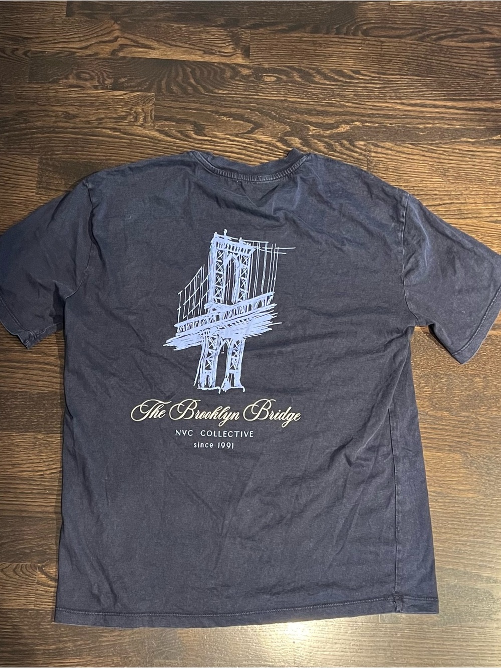 Garage Oversized Navy Brooklyn Bridge Graphic Tee